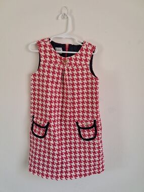 Talbots Pink Houndstooth Girls Dress  Size 5
